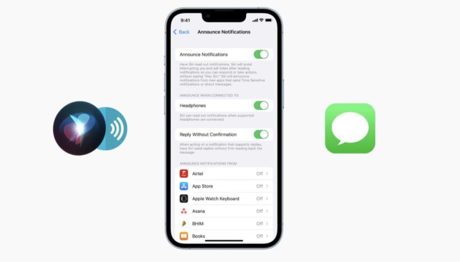 Siri può annunciare le notifiche e le chiamate in arrivo tramite gli speaker dell’iPhone