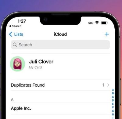 iOS 16 rileva e unisce i contatti duplicati