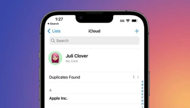 iOS 16 rileva e unisce i contatti duplicati