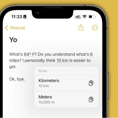iOS 16 integra il convertitore di unità in diverse app