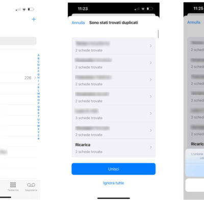Come eliminare duplicati dai Contatti su iOS 16