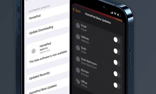  iOS 16 beta 2 aggiunge un nuovo menu per gestire le beta di HomePod