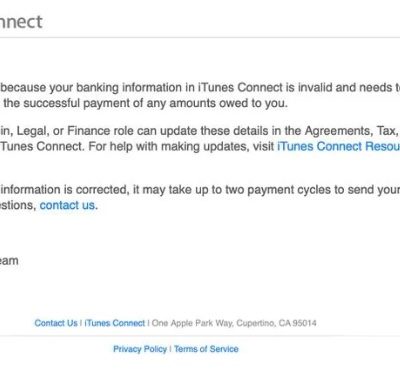 iTunes Connect e dati bancari da aggiornare, ma è un errore di Apple