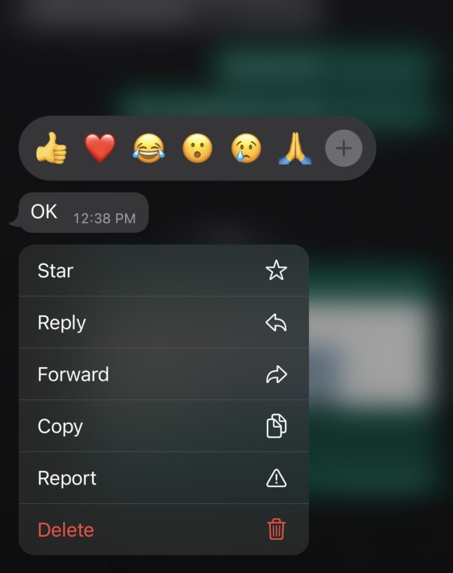 WhatsApp consente di utilizzare qualsiasi emoji come reaction
