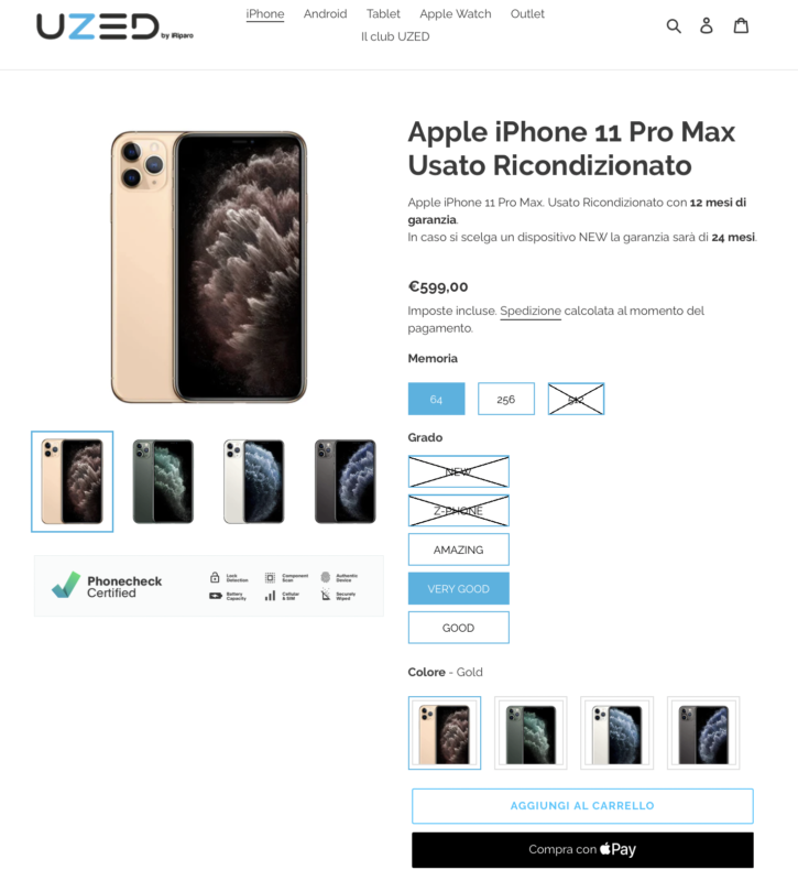 UZED iphone ricondizionati