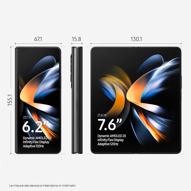 galaxy z fold 4 dimensioni