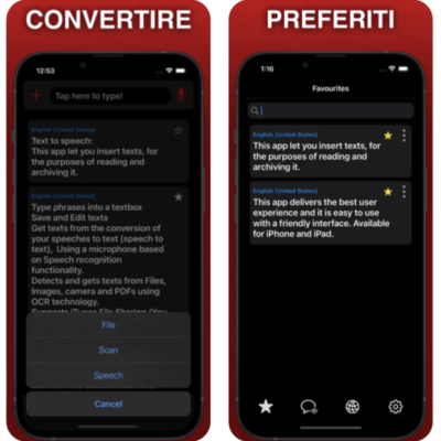 Da voce a testo e viceversa con l’app “Sintesi Vocale, Discorso Testo”