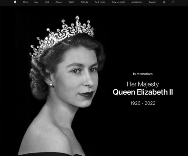 Apple rende omaggio alla Regina Elisabetta II