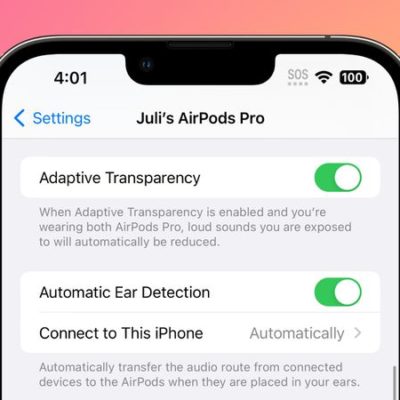 Gurman: la trasparenza adattiva su AirPods Pro e AirPods Max è un bug