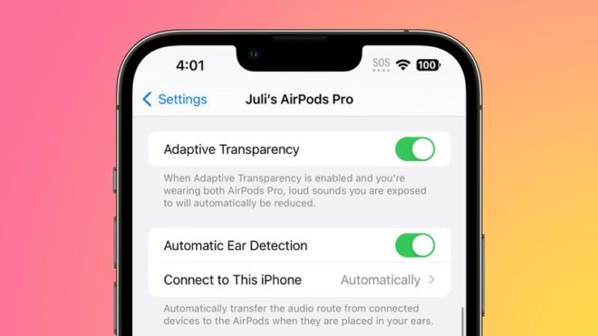 Gurman: la trasparenza adattiva su AirPods Pro e AirPods Max è un bug