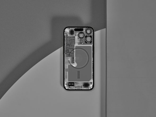 Gli iPhone 14 ai raggi X con gli sfondi di iFixit