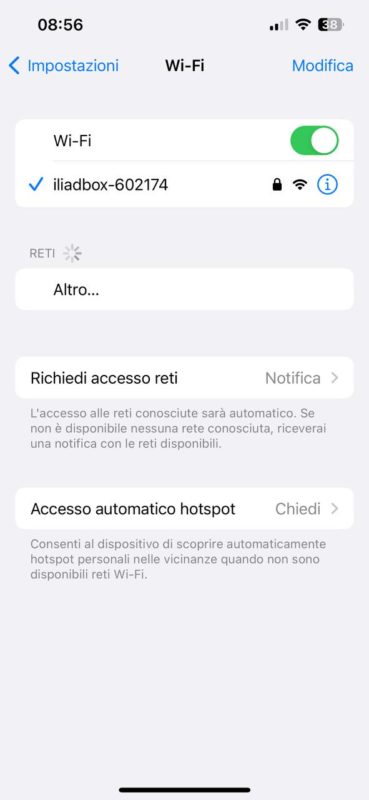 come trovare password Wi-Fi iOS 16