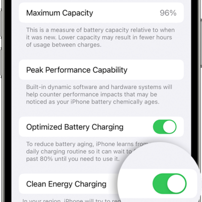 Apple spiega come funziona la ricarica Clean Energy su iOS 16.1