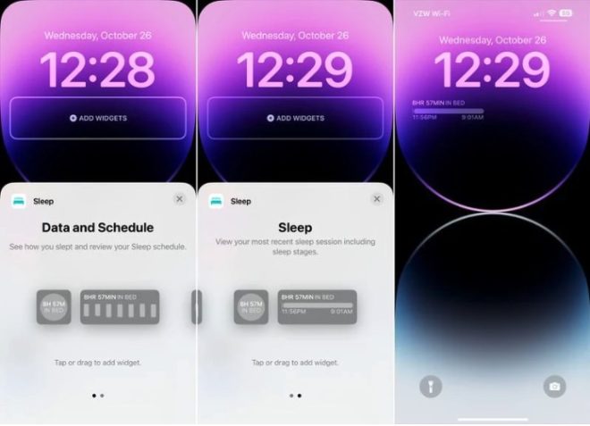 iOS 16.2 introduce il widget Sonno nella schermata di blocco