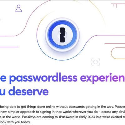 1Password supporterà Passkey dal 2023