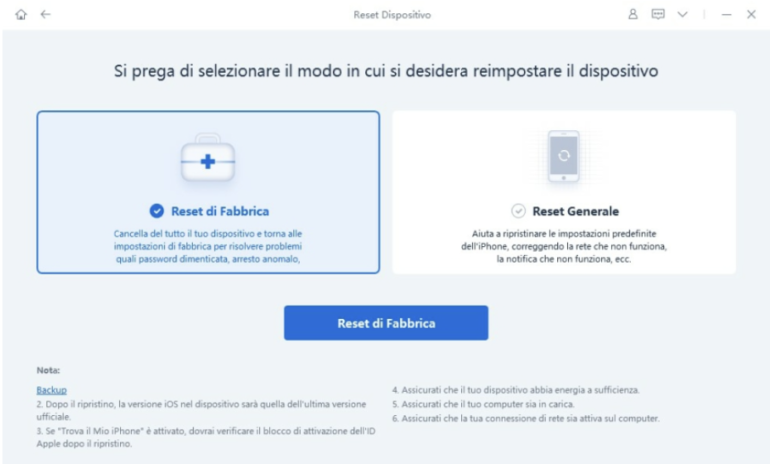 azzerare e ripristinare iphone 5