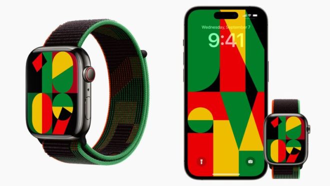 Apple lancia il cinturino Sport Loop Black Unity con quadrante e sfondo abbinato