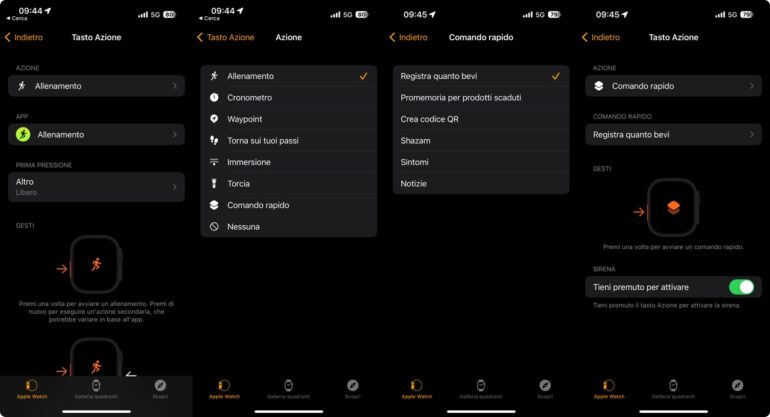 Apple Watch Ultra Pulsante azione