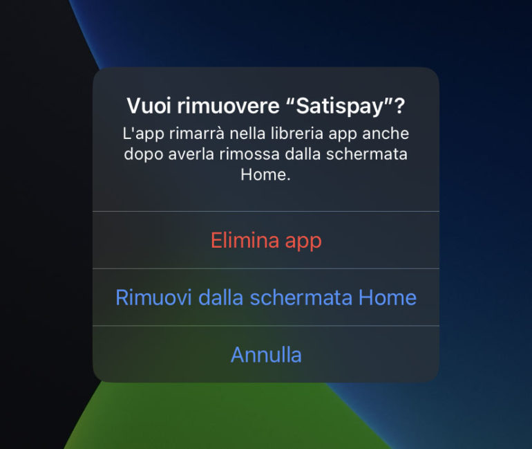 nascondere app ipnone