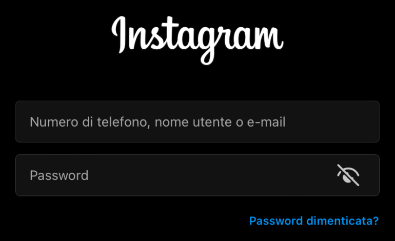 recupero password instagram da iphone