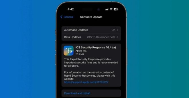 Apple ha rilasciato il Rapid Security Response per iOS 16.4