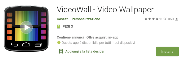 impostare video come sfondo android