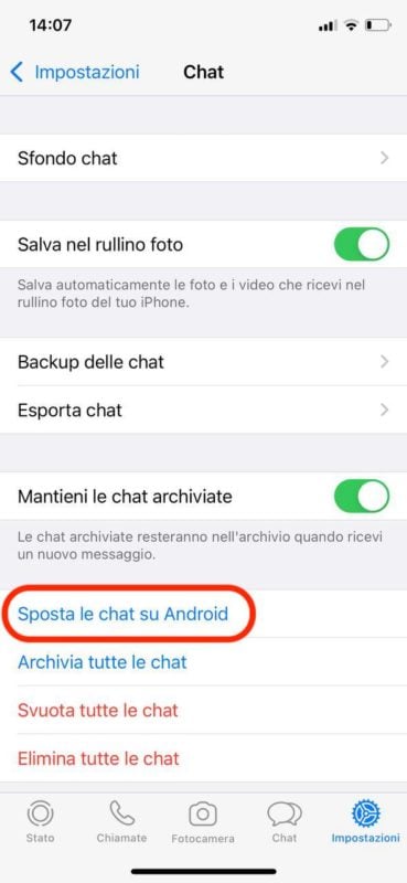 trasferire chat whatsapp tra android e iPhone