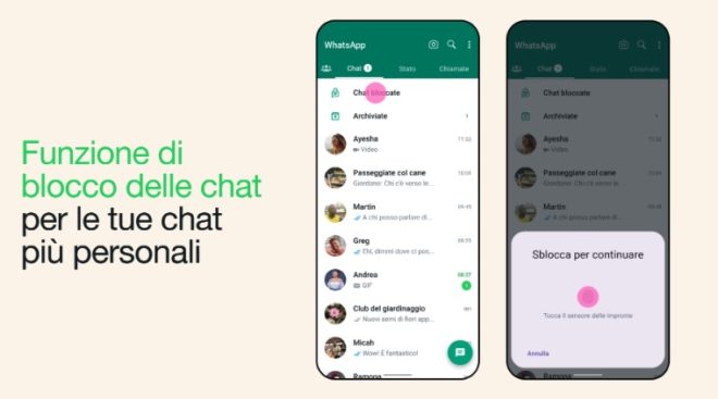 Lucchetto Chat, WhatsApp consente di proteggere le chat più intime