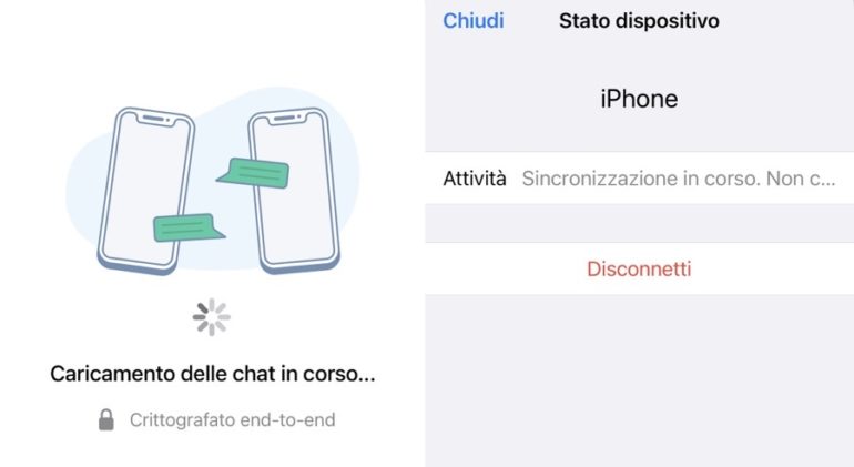 Sincronizzazione WhatsApp multidispositivo