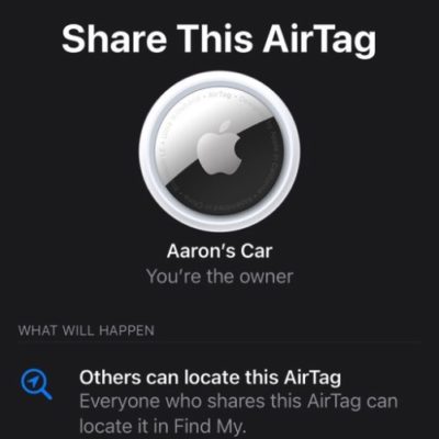 iOS 17 consente di condividere un AirTag con altre persone