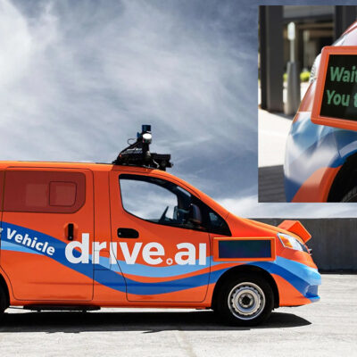 Apple Car con display esterni e tecnologia hi-viz