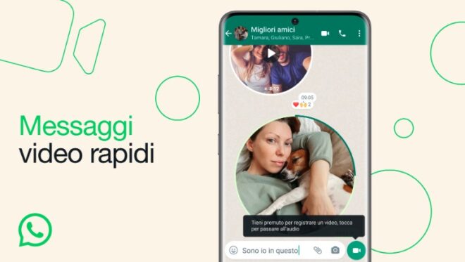 WhatsApp lancia i videomessaggi istantanei