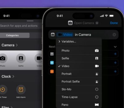 iOS 17 consente agli utenti di creare Comandi per aprire specifiche modalità dell’app Fotocamera