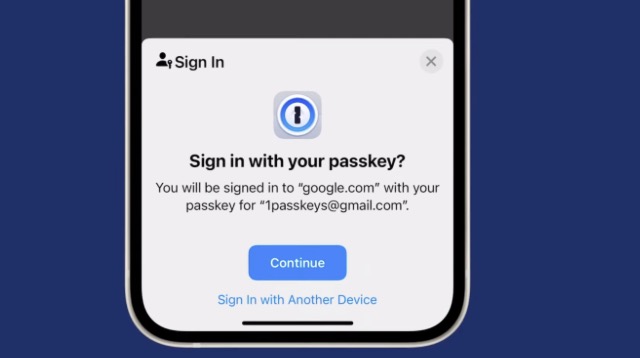 1password passkey