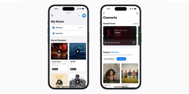 Apple annuncia la funzione Concerti su Shazam