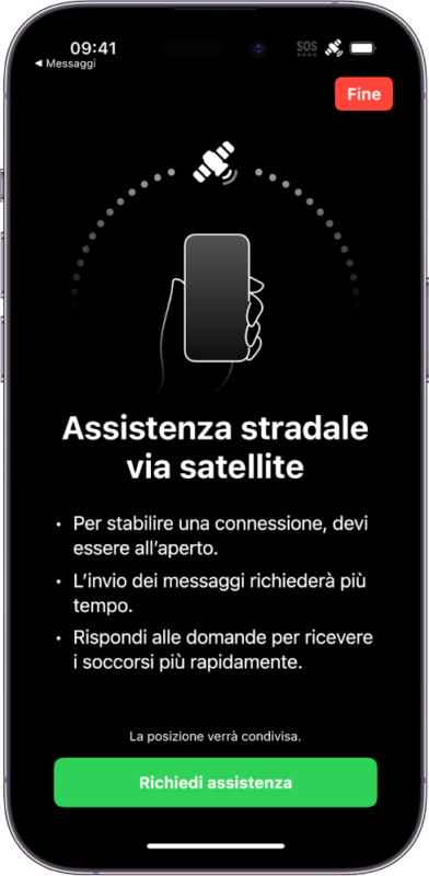 assistenza stradale via satellite