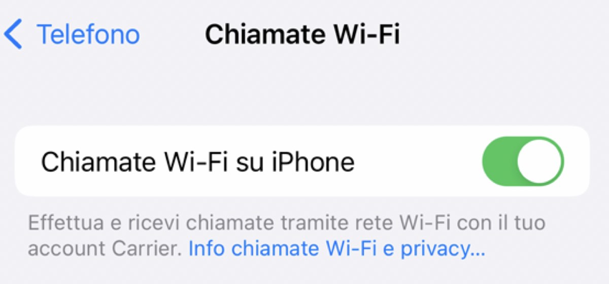 Chiamate WiFi