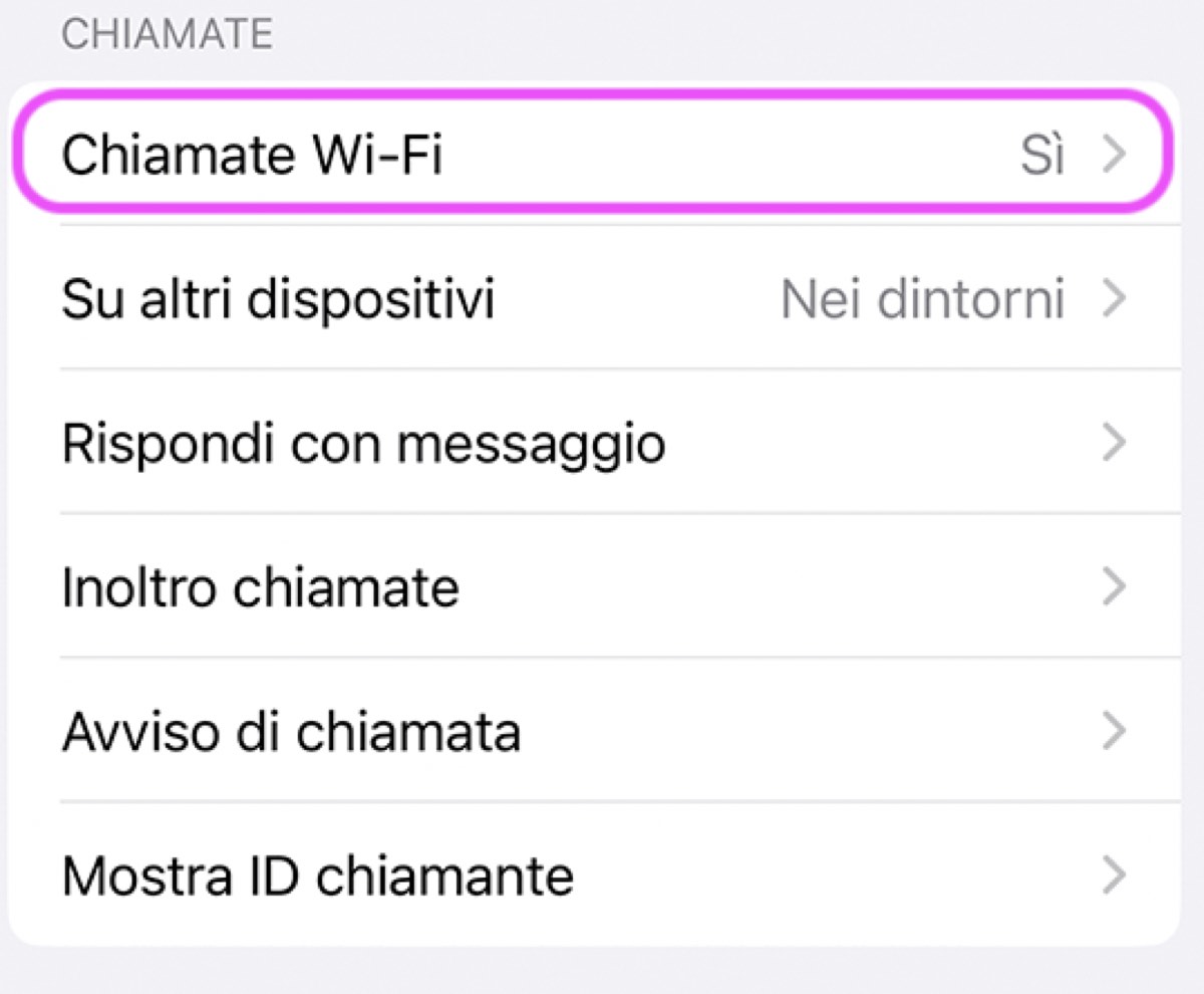 Chiamate WiFi