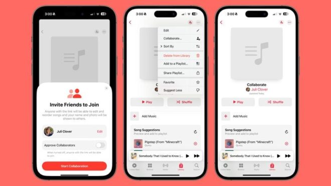 La beta di iOS 17.3 reintroduce le playlist collaborative di Apple Music con una novità