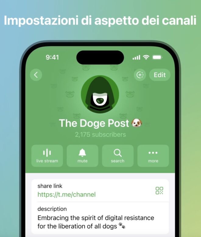 Telegram si aggiorna con aspetto dei canali, post nelle storie e altro