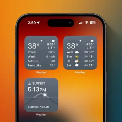 Tutti i widget Meteo in arrivo con iOS 17.2