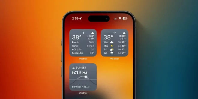 Tutti i widget Meteo in arrivo con iOS 17.2