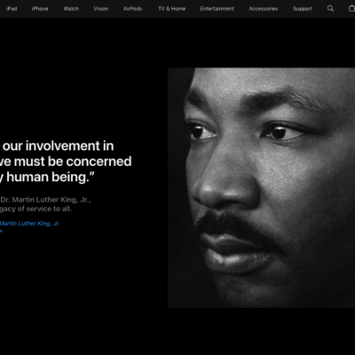 Apple omaggia Martin Luther King Jr sulla homepage del sito