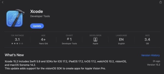 xcode vision pro
