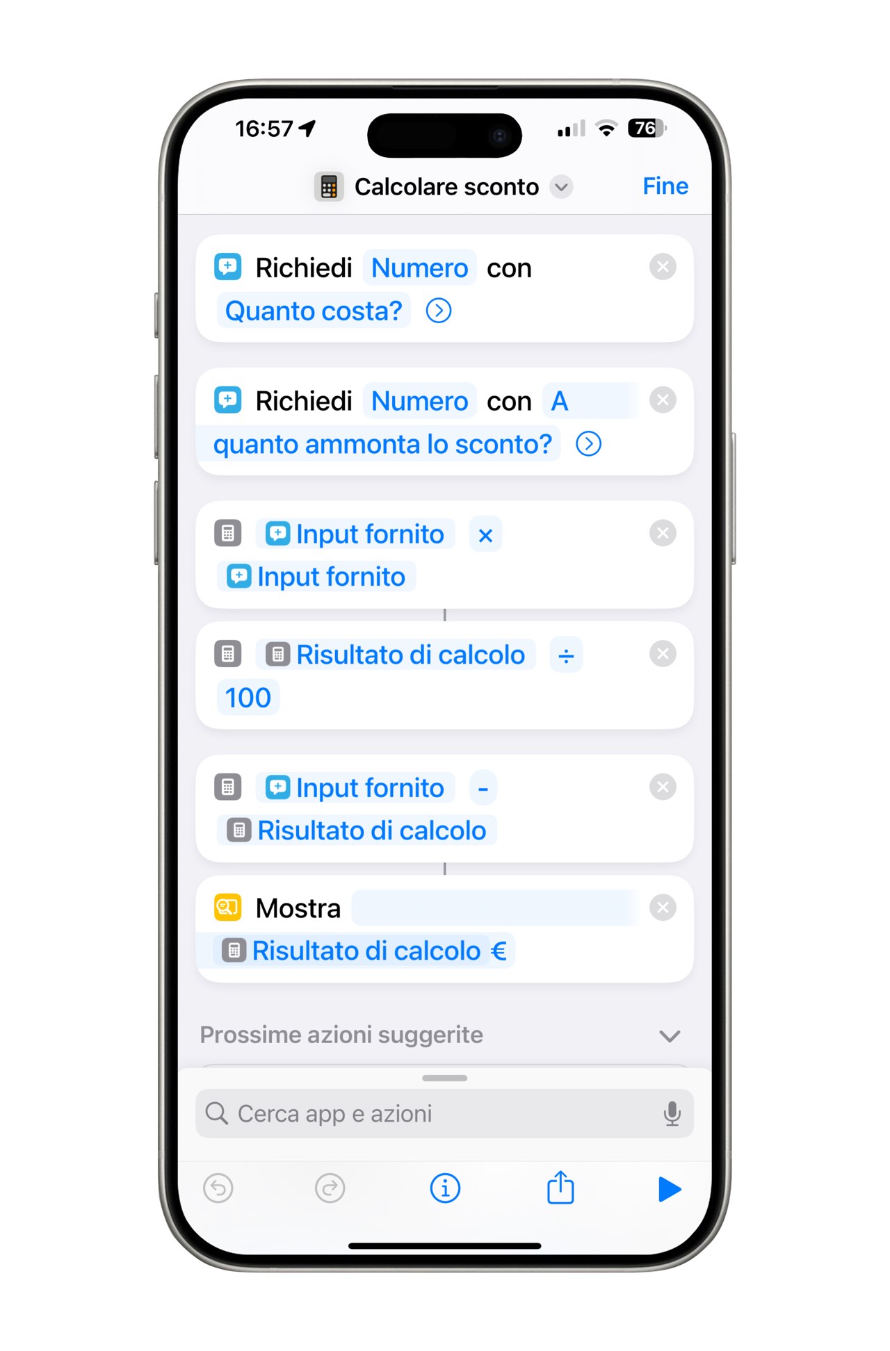 Calcolo percentuale iPhone