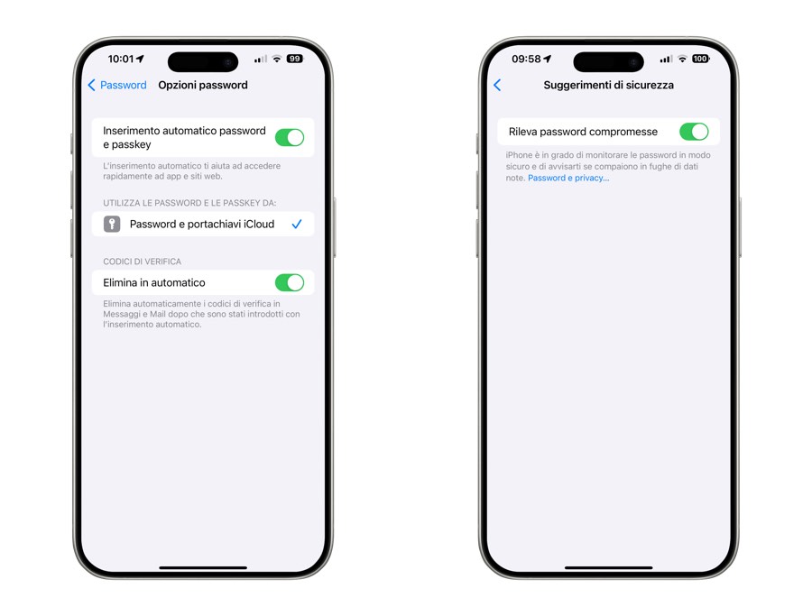 Password e sicurezza iOS 17