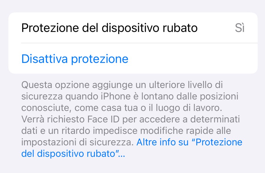 Protezione del dispositivo rubato, sicurezza iOS 17