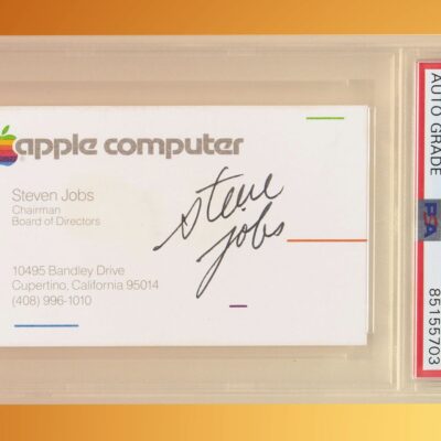 Venduto all’asta un raro biglietto da visita Apple Computer firmato da Steve Jobs