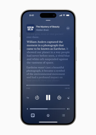 Apple introduce le trascrizioni per Apple Podcast con iOS 17.4