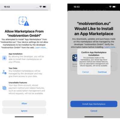 L’installazione di un app store di terze parti richiede tante schermate “irritanti e spaventose”.